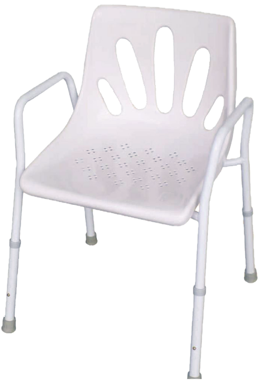 Shower Chair w/ Armrest - Height Adjustable Legs